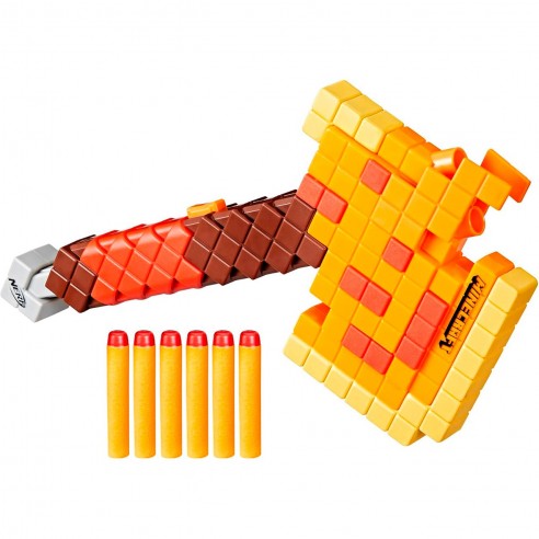 HACHA LANZADARDOS NERF MINECRAFT 5...