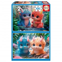 PUZZLES 2X100 ADORABLE...