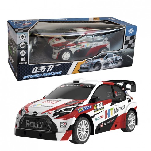 WHITE AND RED 1:24 R/C RACING CAR...
