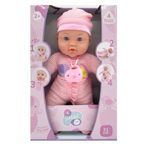SOFT BABY DOLL, 31 CM, WITH 4...