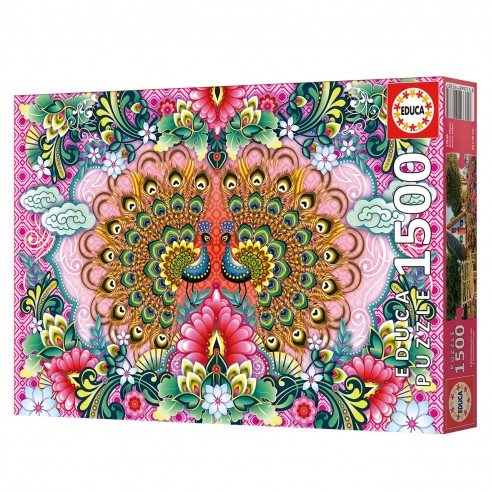 1,500-PIECE PUZZLE: BENGAL PEACOCKS...