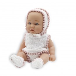 26-CM DOLL IN A WHITE DRESS...