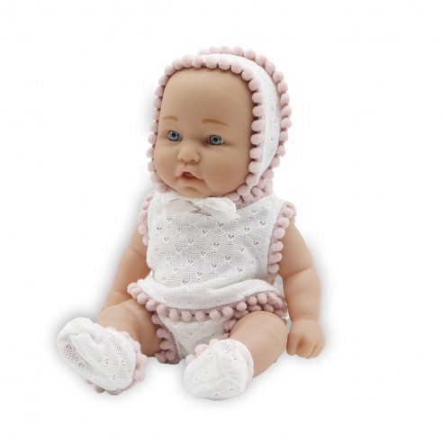 26-CM DOLL IN A WHITE DRESS SET WITH...