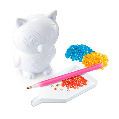 LEXIBOOK Kit De Creación De Figuras 3D Con Piedras Preciosas – 12 Colores Irisados, Incluye Bandeja, Lápiz Y Ojos Adhesivos, Ideal Para Niños +8 Años, Desarrolla La Creatividad Y La Motricidad Fina
