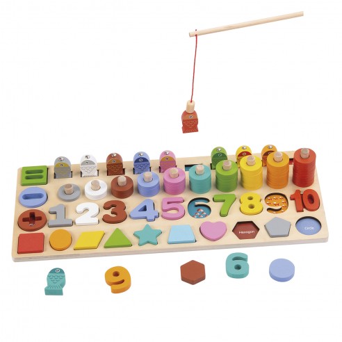 WOODEN PUZZLE NUMBERS AND SHAPES FSC...
