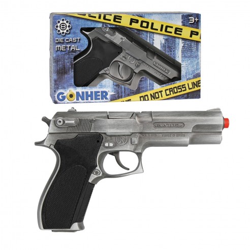 POLICE PISTOL 8 SHOTS - SILVER 45/4...