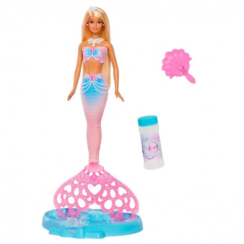 MUÑECA BARBIE FANTASÍA SIRENA POMPAS...