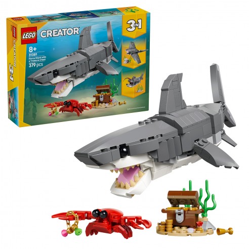 FEROCIOUS SHARK WITH TREASURE CHEST...