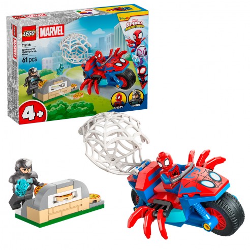 SPIDEY EN SU MOTO VS RINO 11206 LEGO...