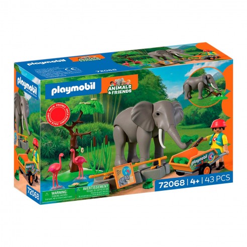 ELEFANTE CON CUIDADORA 72068 PLAYMOBIL