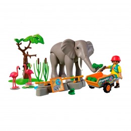 ELEPHANT WITH CAREGIVER... 2