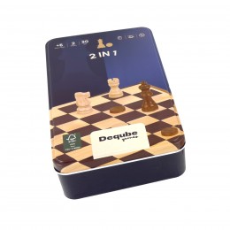 CHESS AND CHECKERS, WOODEN... 2