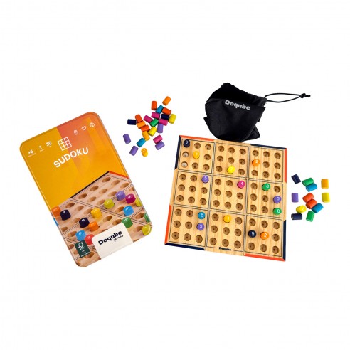 WOODEN SUDOKU IN A METAL BOX D00327