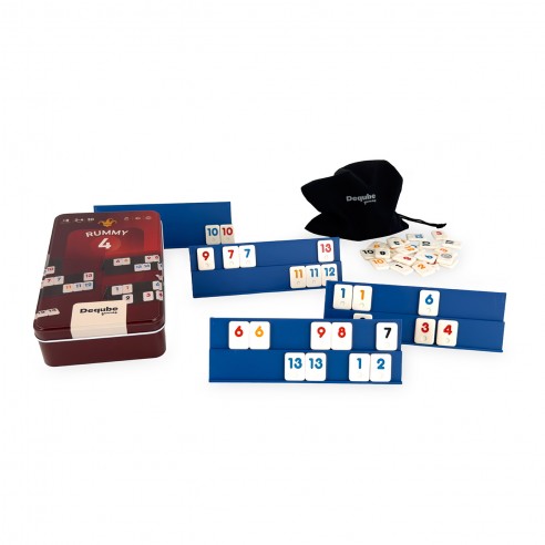 RUMMY 4-PLAYER TRAVEL SET IN METAL...