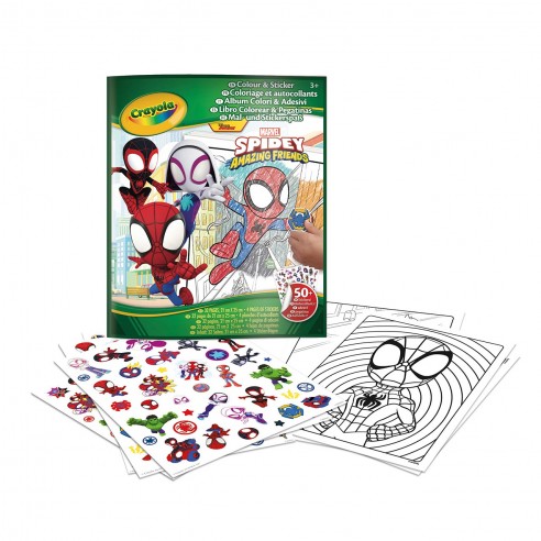 LIBRO PARA COLOREAR Y STICKERS SPIDEY...