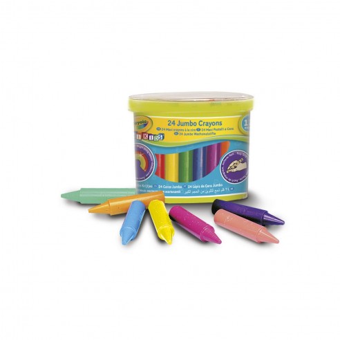 24 WASHABLE JUMBO WAX CRAYONS MIMI...