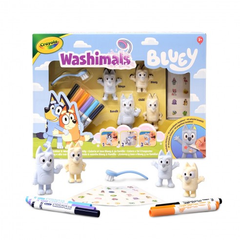 WASHIMALS SET 4  MASCOTAS BLUEY...
