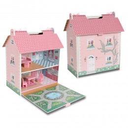 WOODEN PORTABLE DOLLS HOUSE