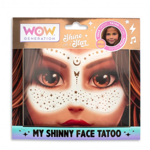 TATUAJE FACIAL PECAS DORADAS WOW00168...