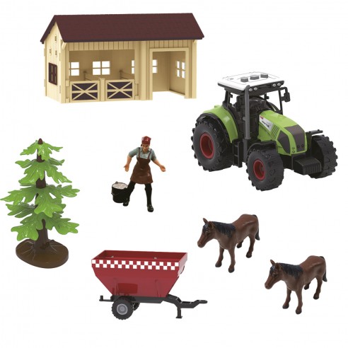 7-PIECE FARM SET WITH TRACTOR,...