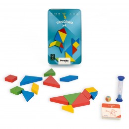 4 WOODEN TANGRAM SET IN A...