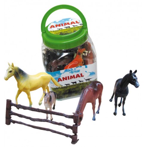 ROUND BUCKET W/HORSES 19 PCS 9905