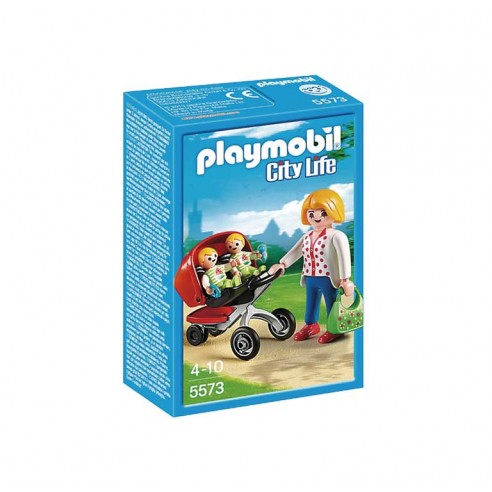 MOM WITH TWINS CARRIAGE 5573 PLAYMOBIL