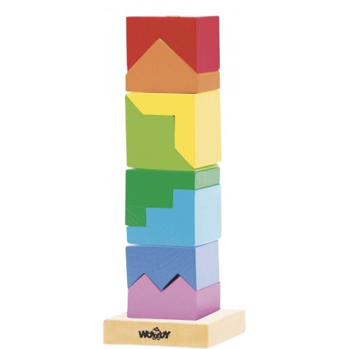 WOODEN BLOCK TOWER 9 PIECES WOODY 91102