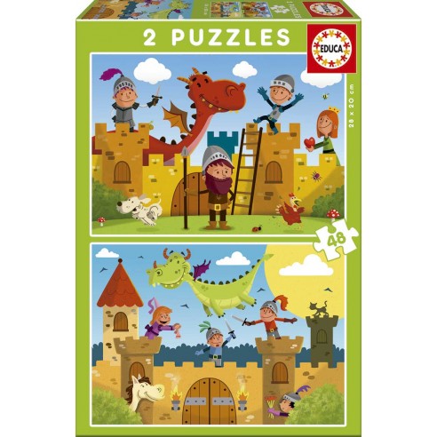 DRAGONS AND KNIGHTS 2X48 PUZZLES...