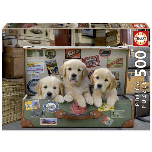 PUZZLE 500 PUPPIES IN LUGGAGE 17645...