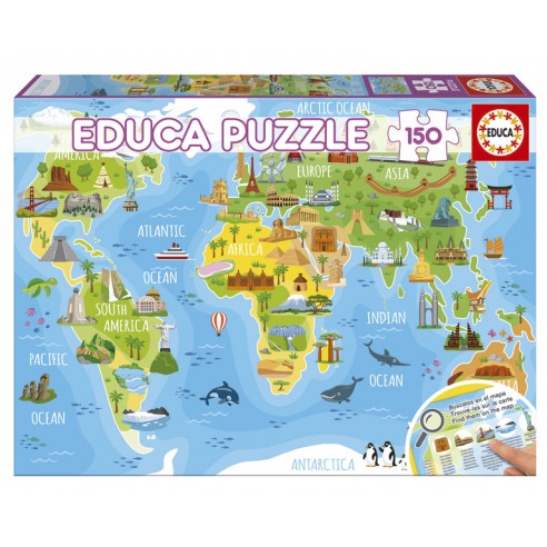 PUZZLE 150 WORLD MAP MONUMENTS 18116...