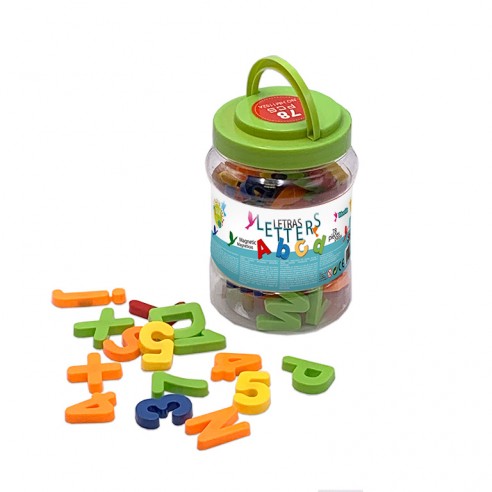 CAN OF 72 COLORED MAGNETIC LETTERS...