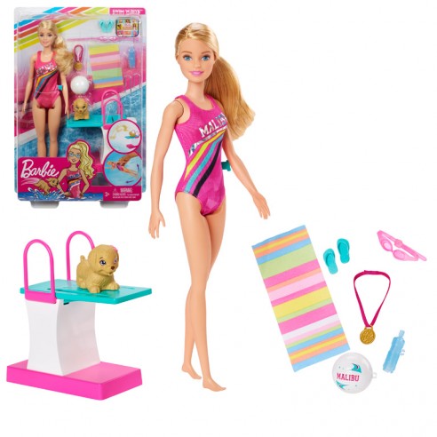 BARBIE DOLL AND ACCESSORIES SWIMS AND...