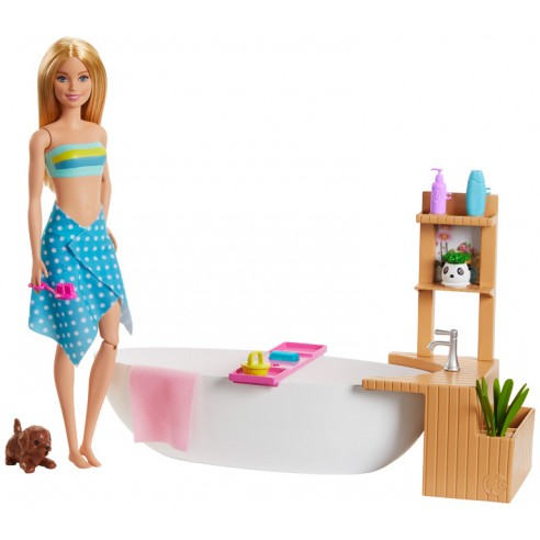 BARBIE DOLL AND BATH ACCESSORIES WITH...