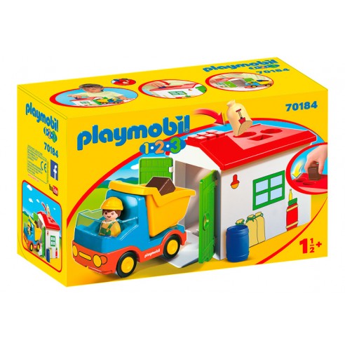 1.2.3.TRUCK WITH GARAGE 70184 PLAYMOBIL