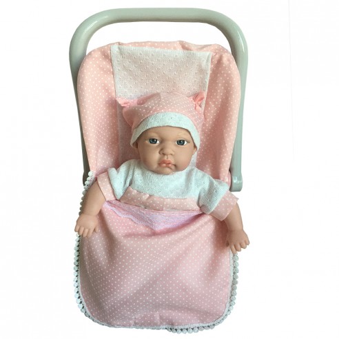 30 CM DOLL IN PINK BABY BAG WITH 12...