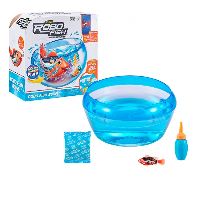  Robo Fish Water Activiated Swimming Pets Fish Bowl Playset  By ZURU Color Changing Toys And Never Wet Sand