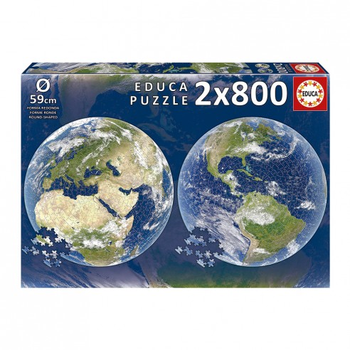 2x800 ROUND PUZZLE PLANET EARTH 19039...