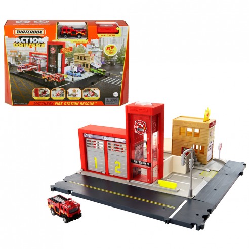 FIRE STATION WITH SOUND MATCHBOX...