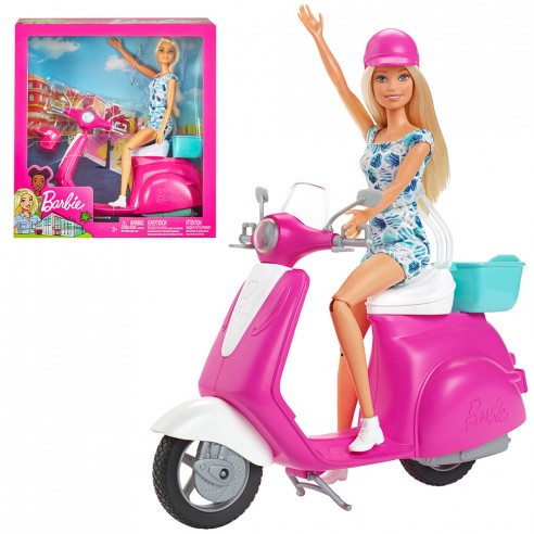 BARBIE DOLL AND HER SCOOTER GBK85 MATTEL
