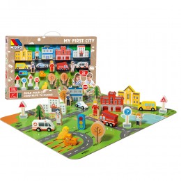CITY WOODEN BLOCKS 55 PCS +...