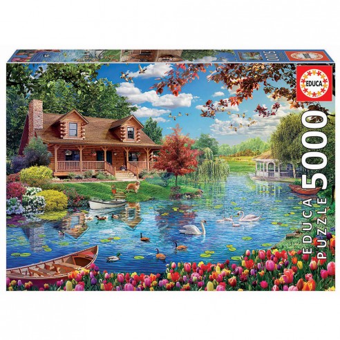 PUZZLE 5000 HOUSE ON THE LAKE 19056...