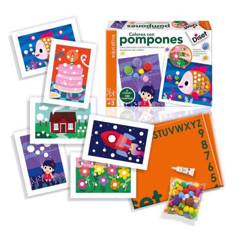 COLOREA CON POMPONES 63493 DISET