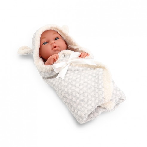 BABY 30CM GRAY COATING CAPE STUDDED
