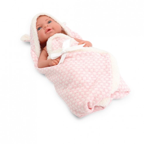 BABY 40CM PINK BABY CAPE STUDDED