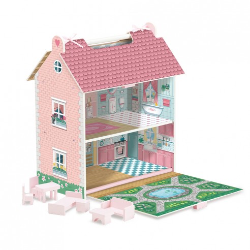 WOODEN PORTABLE DOLLS HOUSE