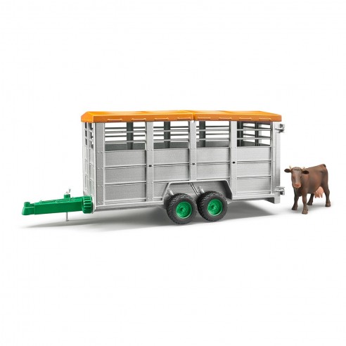 CATTLE TRAILER WITH COW 02227 BRUDER