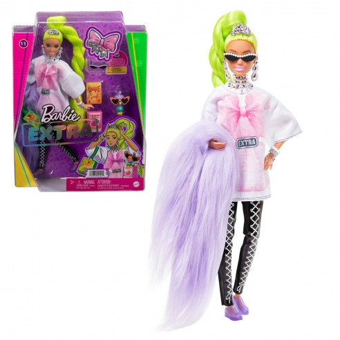 BARBIE DOLL EXTRA NEON GREEN HAIR...
