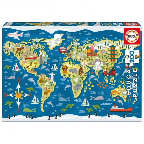 PUZZLE 200 WORLD MAP 19292 EDUCA